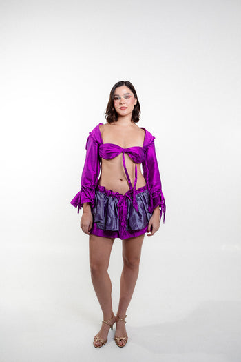 “Finuras” Modular and Reversible Set 100% Pure Natural Silk (Purple)