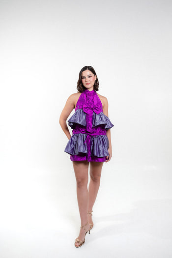 “Finuras” Modular and Reversible Set 100% Pure Natural Silk (Purple)
