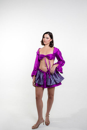 “Finuras” Modular and Reversible Set 100% Pure Natural Silk (Purple)