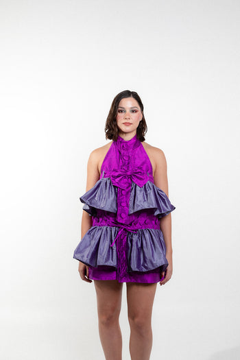 “Finuras” Modular and Reversible Set 100% Pure Natural Silk (Purple)