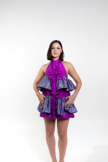 “Finuras” Modular and Reversible Set 100% Pure Natural Silk (Purple)