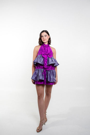 “Finuras” Modular and Reversible Set 100% Pure Natural Silk (Purple)