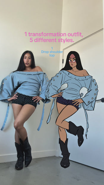 Cotton Wavey Strap “She Shell” Top/Dress/Skirt